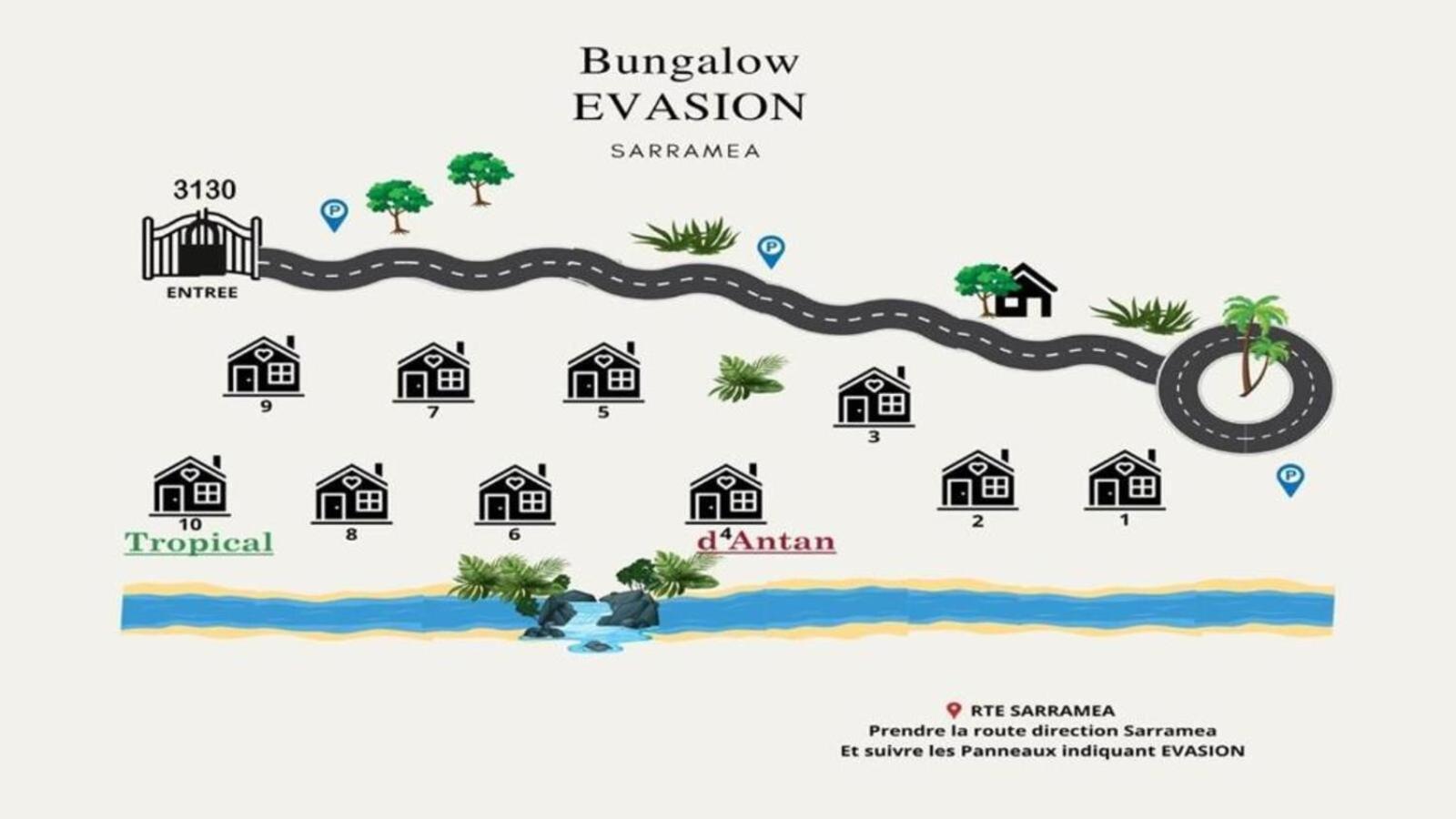 Evasion Bungalow D'Antan Spa Sarramea Экстерьер фото